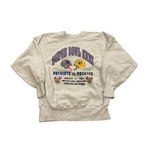 Vintage Champion Reverse Super Bowl XXXI Patriots vs Packers Sweatshirt Large